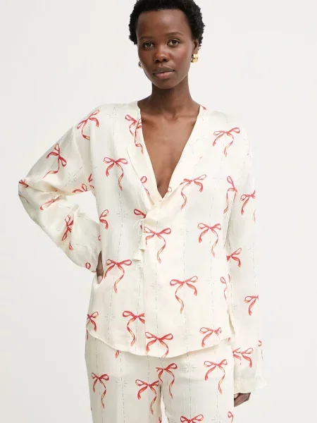 Forte Forte cămașă pentru femei cu vâscoză bej