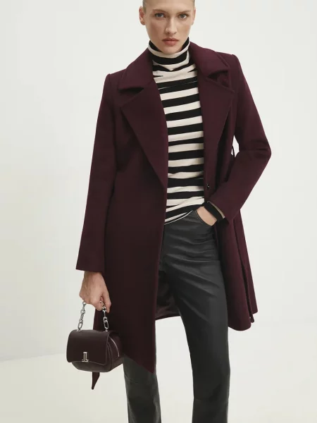 Answear Lab palton de lana de tranzitie cu doua randuri de bordo