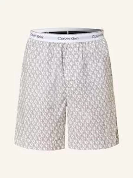 Calvin Klein Pyžamové Šortky bílá/ šedá bílé