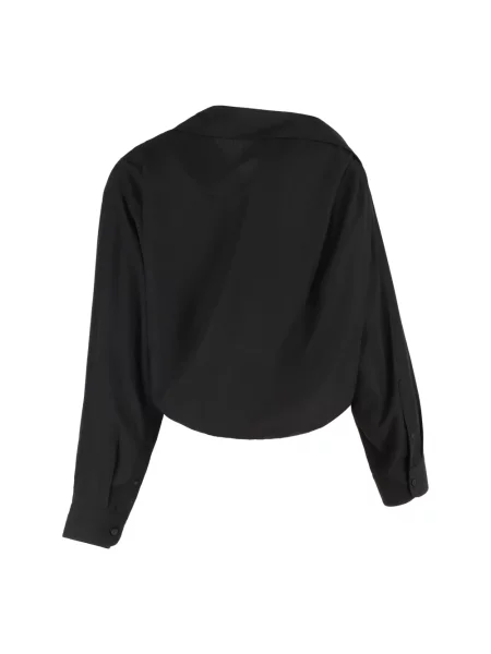 Lniana kurtka koszulowa Balenciaga czarna