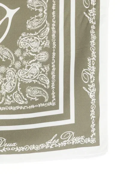 Fular Les Deux cu imagine cu model paisley verde