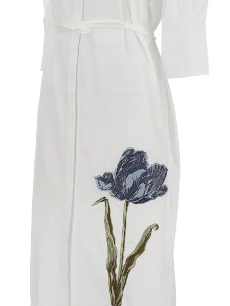 Rochie Erdem cu broderie de costum alb