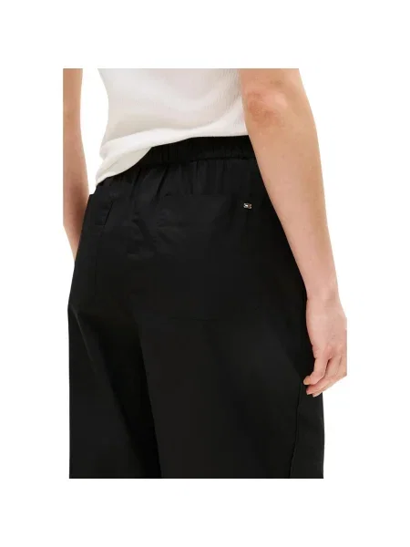 Pantaloni Tommy Hilfiger din poplin negru