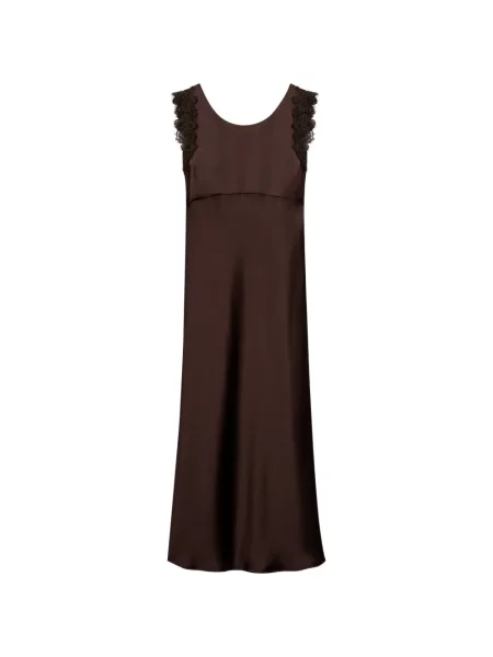Rochie maxi Luisa Cerano din dantelă maro