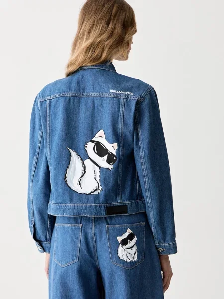 Karl Lagerfeld jachetă pentru femei din denim IKON albastru