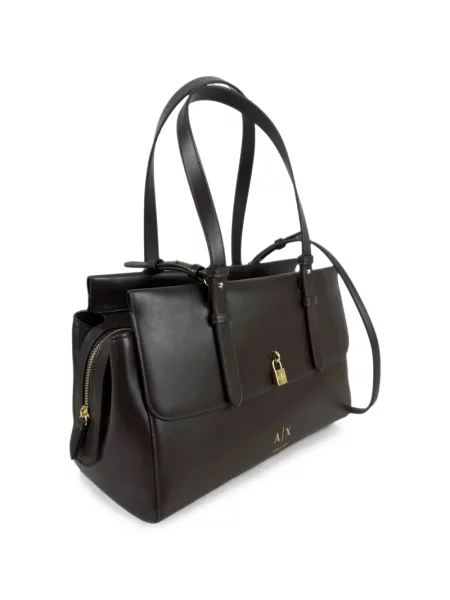 Geantă shopper Armani Exchange cu imagine maro