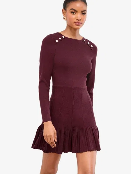 Lipsy Rochie tricotat burgundy roșu