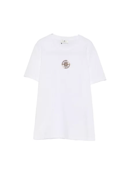 Koszulka Elisabetta Franchi z logo biała