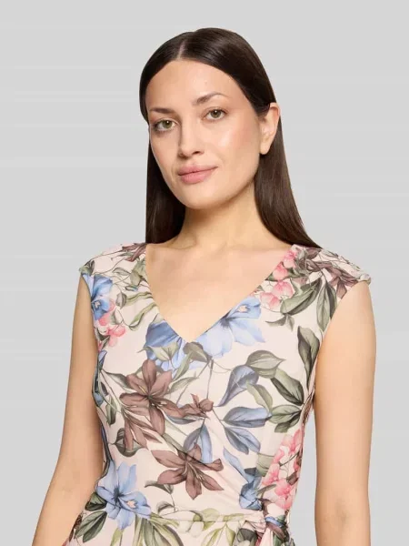 Sukienka koktajlowa fit and flare z wzorem na całej powierzchni Vera Mont