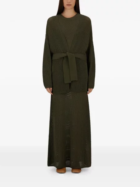 Cu centură cardigan Herno tricotate verde