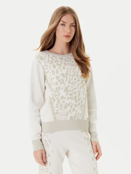 Пуловер Liu Jo с принт с леопардов принт черно