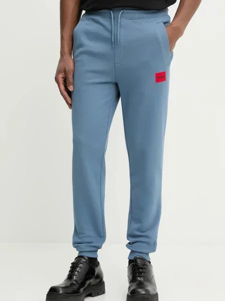 HUGO spodnie dresowe melanżowe niebieski