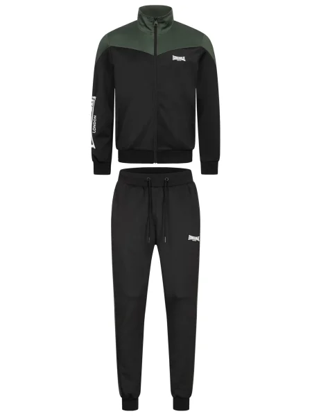 LONSDALE Costum de trening Caution verde / negru alb