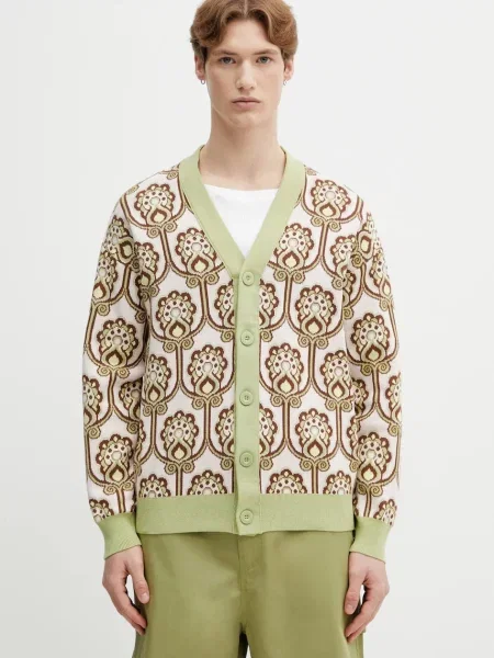 Kardigan Drôle de Monsieur Cardigan Tapisserie Florale zelena
