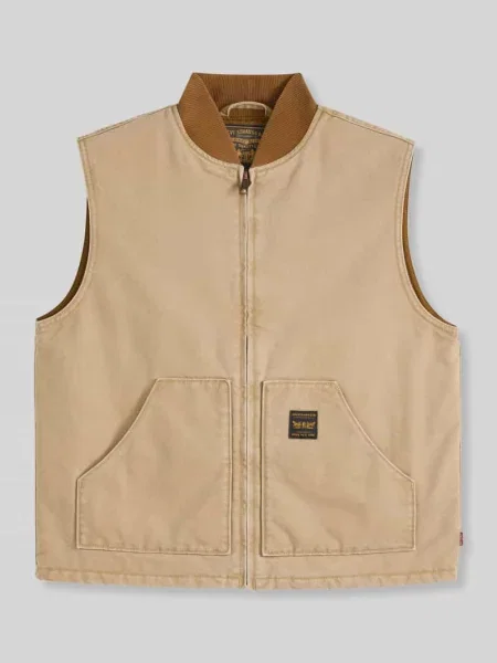 Kamizelka outdoorowa o kroju regular fit z czystej bawełny z naszywanymi Levi's beżowa