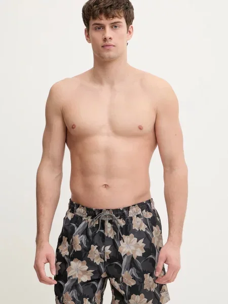 BOSS pantaloni scurți de baie Iris gri negru