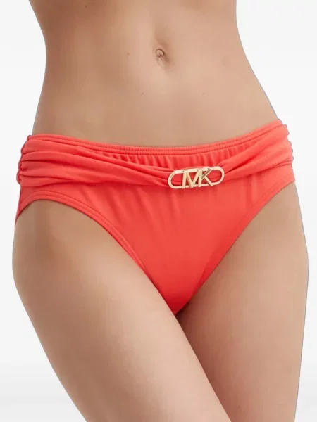 Reversibil bikini Michael Michael Kors cu broderie din piele de căprioară portocaliu