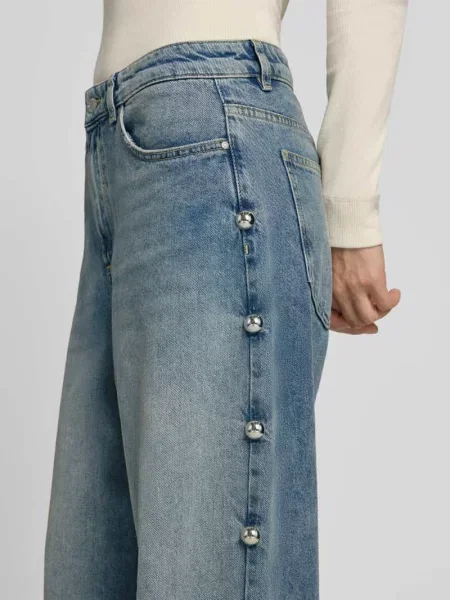 Jeansy o kroju wide fit z ozdobnymi Jake*s Casual niebieskie