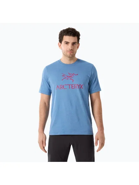 Férfi póló Arc'teryx Arc'Word Logo stone wash. Méret: S kék