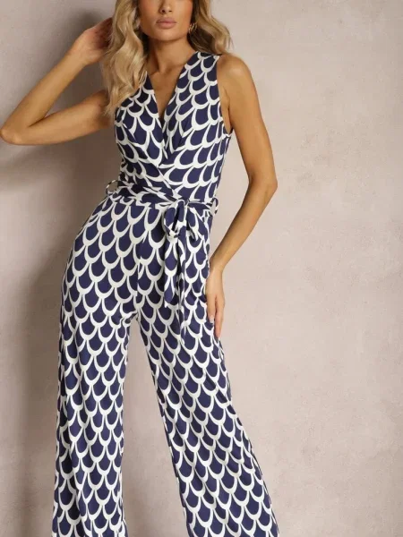 Bleumarin-Alb Salopetă Geranea alb