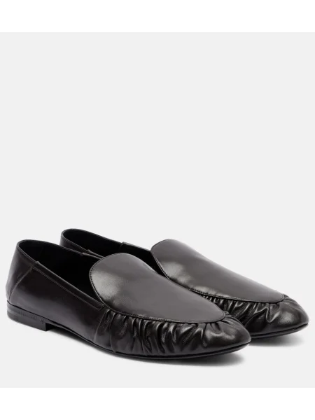Pantofi loafer Saint Laurent din piele maro