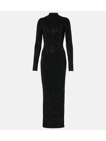 Rochie midi David Koma tricotate până la genunchi de costum negru