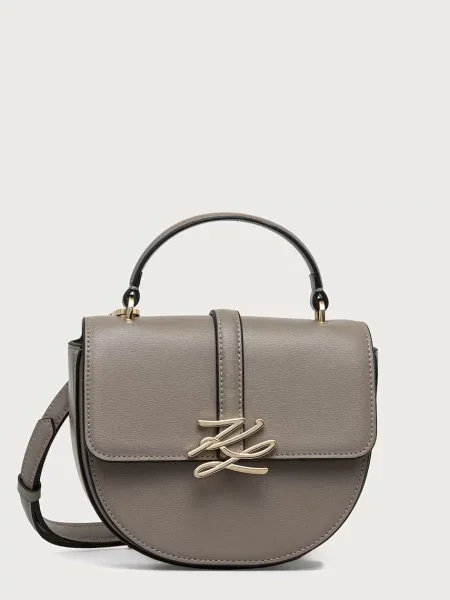 Karl Lagerfeld geantă crossbody pentru femei din piele K/AUTOGRAPH gri