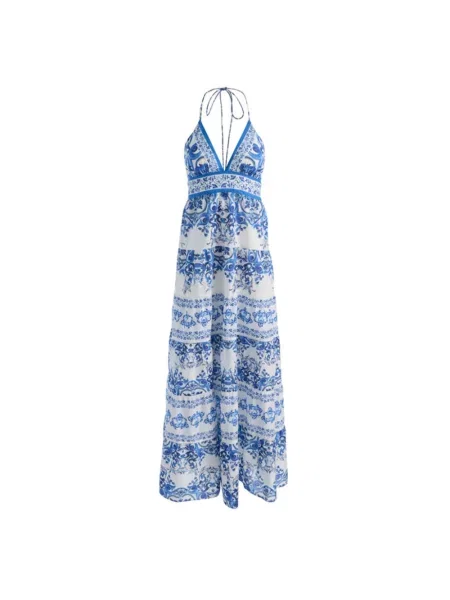 Sukienka maxi Alice + Olivia niebieska