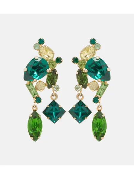 Uhani Jennifer Behr s kristali zelena