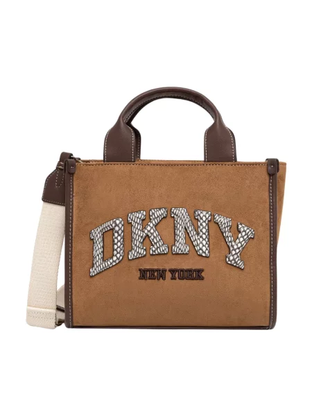 DKNY torebka z imitacji zamszu brązowa