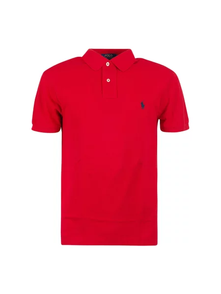 Dzianinowa koszulka polo Ralph Lauren czerwona