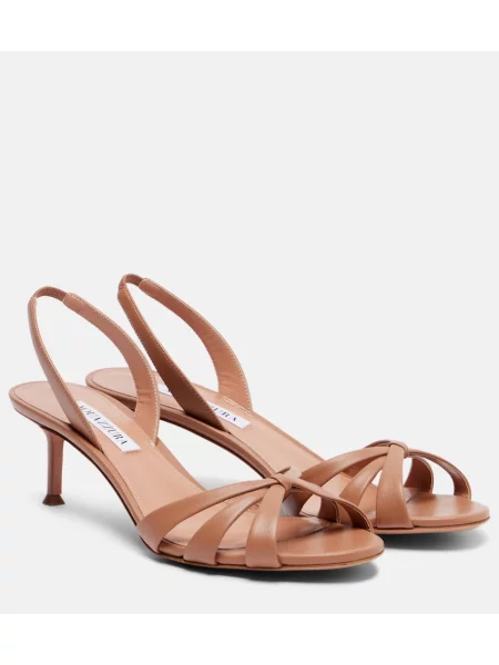 Usnjene sandali Aquazzura bež