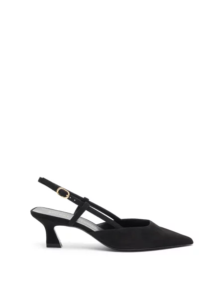Czółenka Stuart Weitzman z otwartą piętą czarna