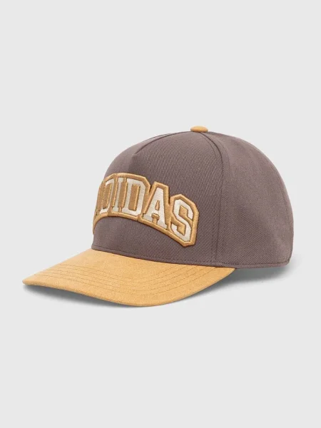 Шапка с козирка adidas Originals с десен кафяво