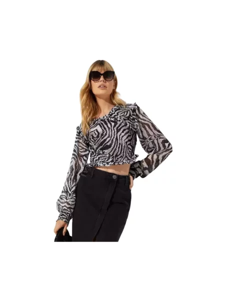 Bluzka One Teaspoon w zebrę czarna