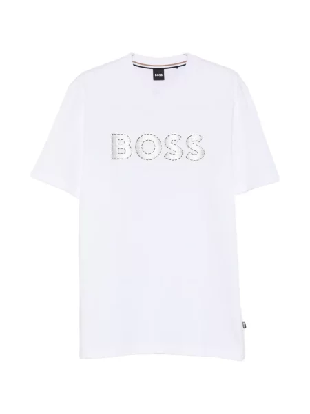 Tricou Boss cu autograf alb