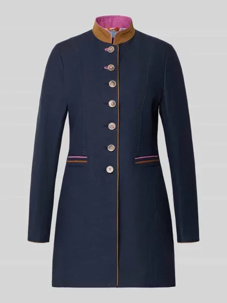 Płaszcz o kroju regular fit z mieszanki ze stójką White Label granatowy