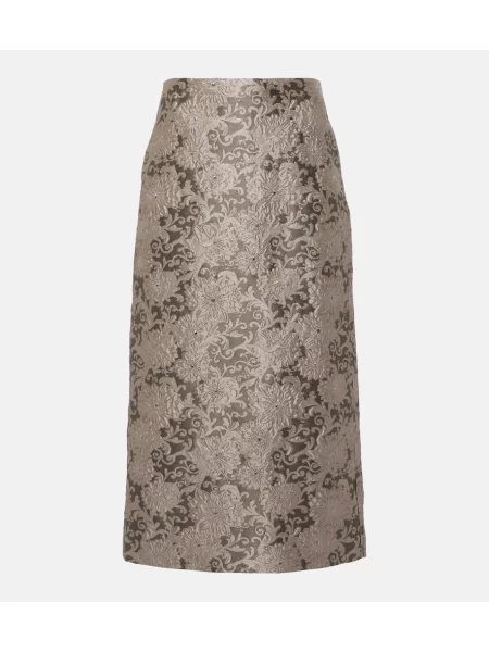 Fustă midi 's Max Mara din jacard până la genunchi gri