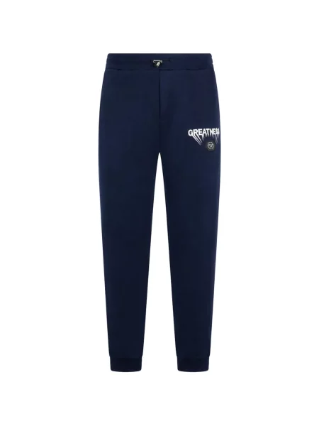 Pantaloni de jogging Philipp Plein din fleece albastru