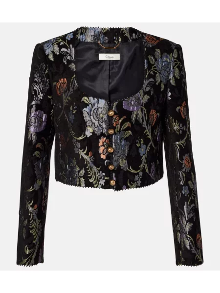 Geacă Chloé cu broderie negru