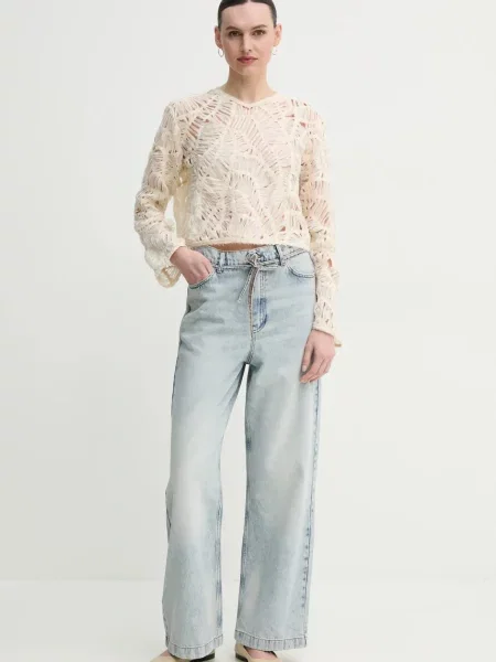 Day Birger et Mikkelsen bluzka Reyne gładka beżowy