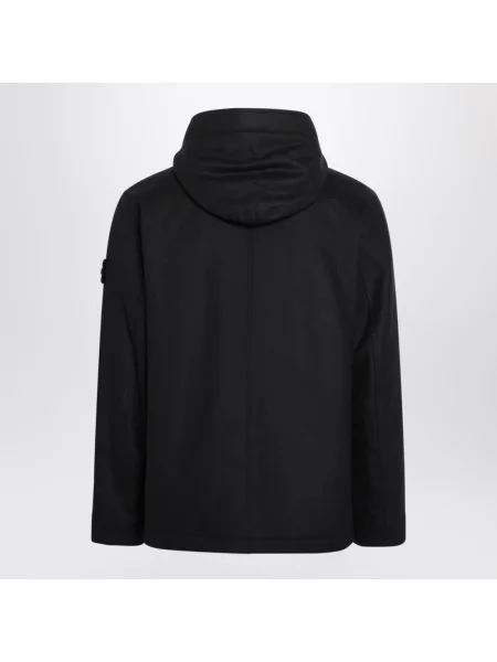 Kurtka Stone Island wełniana z kamieniami czarna