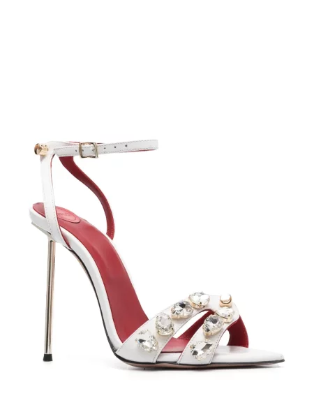 Sandale Hardot de cristal alb