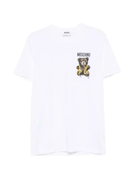 Ursuleț de pluș tricou Moschino cu imagine alb