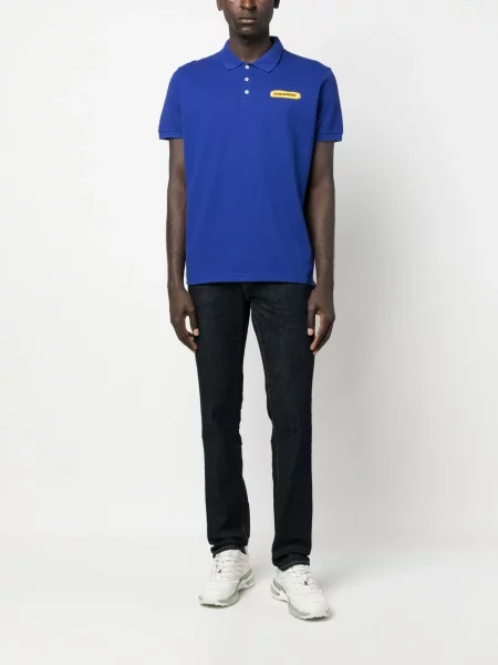 Raštuota polo marškinėliai Dsquared2 mėlyna