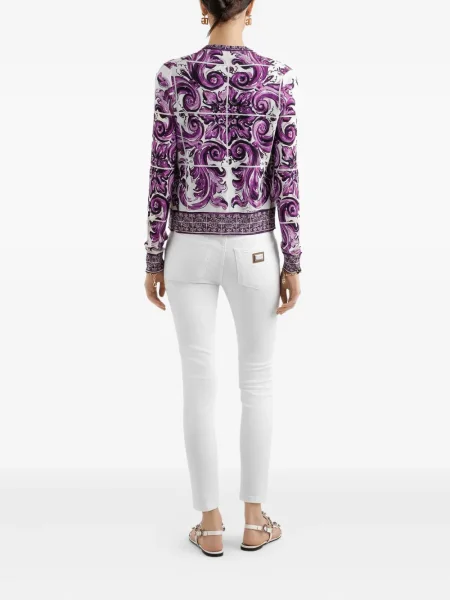 Jeansy Dolce And Gabbana z autografem białe