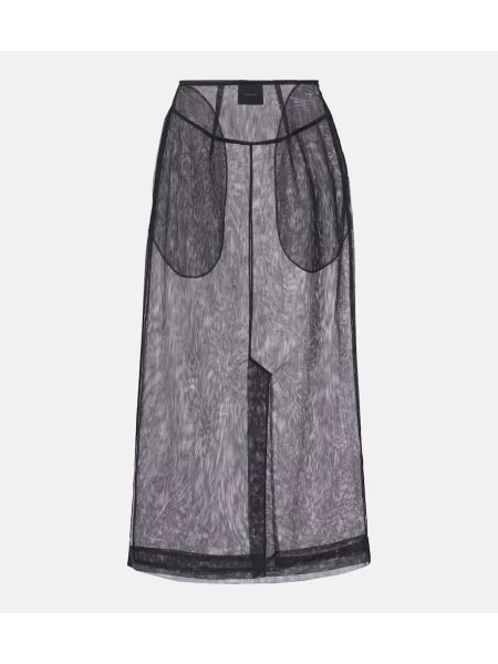 Przezroczysta osłona spódnica ołówkowa Simone Rocha tiulowa czarna