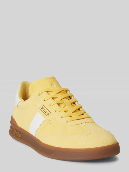 Sneakersy z naturalnej skóry bydlęcej model AERA' Polo Ralph Lauren żółte