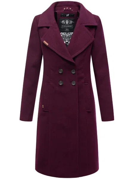 NAVAHOO Palton de primăvară-toamnă Wooly bordeaux roșu