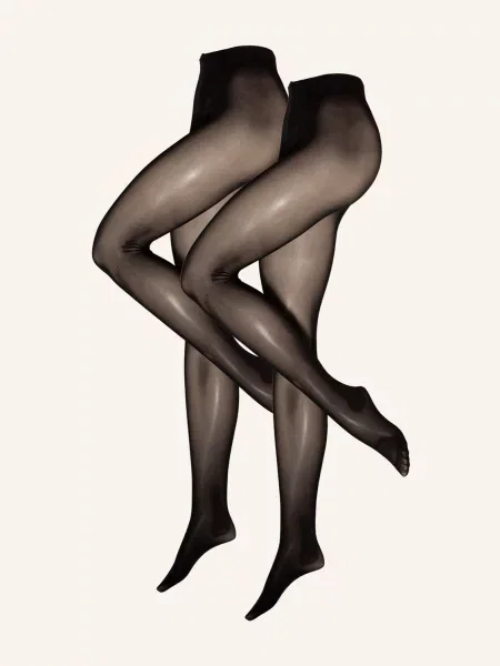 Falke Punčocháče Matt Deluxe 30 2 Kusy V Balení černá